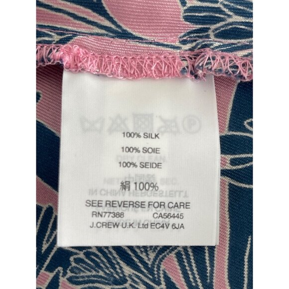 J.Crew X Abigail Borg 100% Silk Tank Top Prairie Dusk Pink Blue Floral 2 $98 - Picture 7 of 12